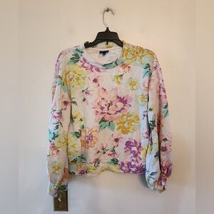 Who what wear floral pattern sweatshirt size womens medium